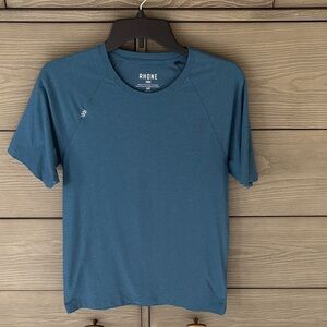 RHONE Men's Short‑Sleeve Crew Tee in Teal Blue